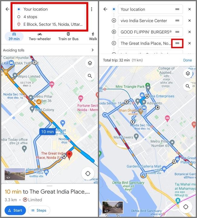 Google マップで複数の停留所があるルートを計画する方法