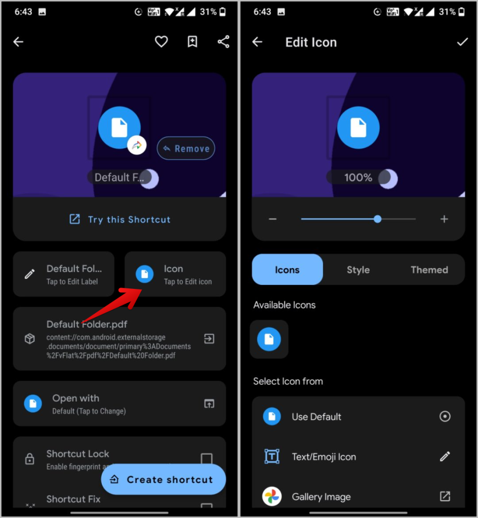 Androidのホーム画面にファイル/フォルダーのショートカットを追加する方法