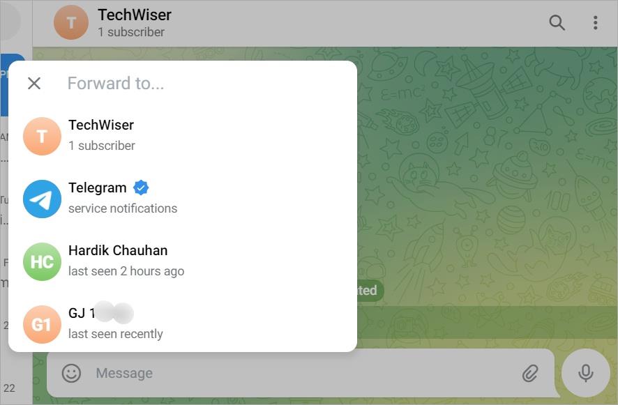 Telegram プロファイル、グループ、チャネル、メッセージ リンクをコピーする方法
