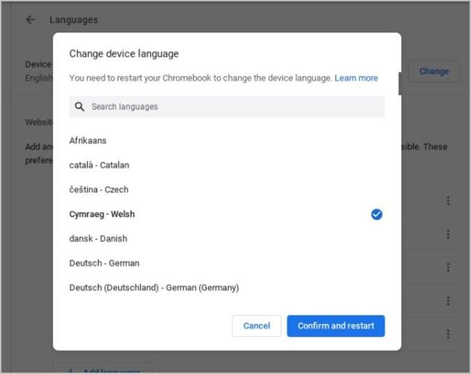 Chromebook システムとキーボード言語を変更する方法