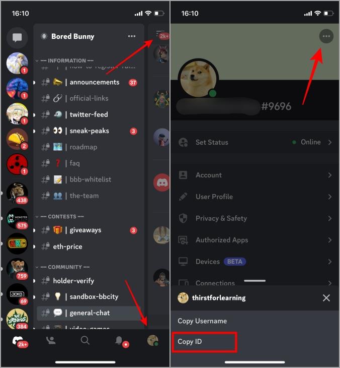 Discordのプロフィール、チャンネル、サーバー、メッセージID、リンクをコピーする方法