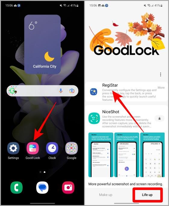 Samsung Galaxy 携帯電話のホーム画面に設定ショートカットを追加する方法
