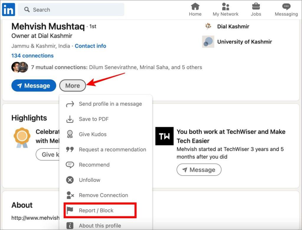 LinkedIn で誰かをブロックするとどうなるか