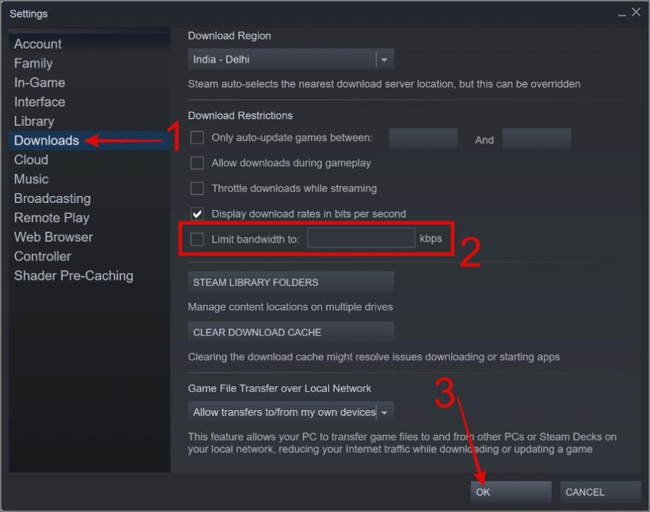 Steam でゲームのダウンロード速度が遅い場合の 13 の方法