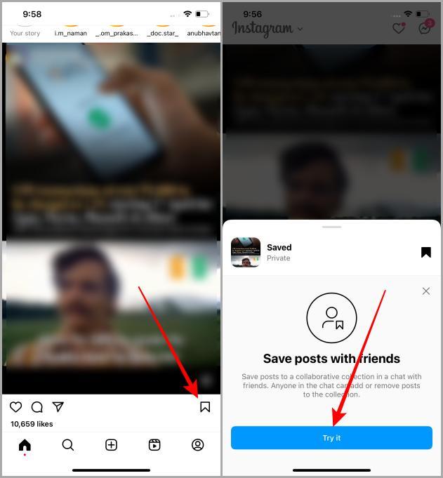Instagramでコラボコレクションを共有（保存）する方法