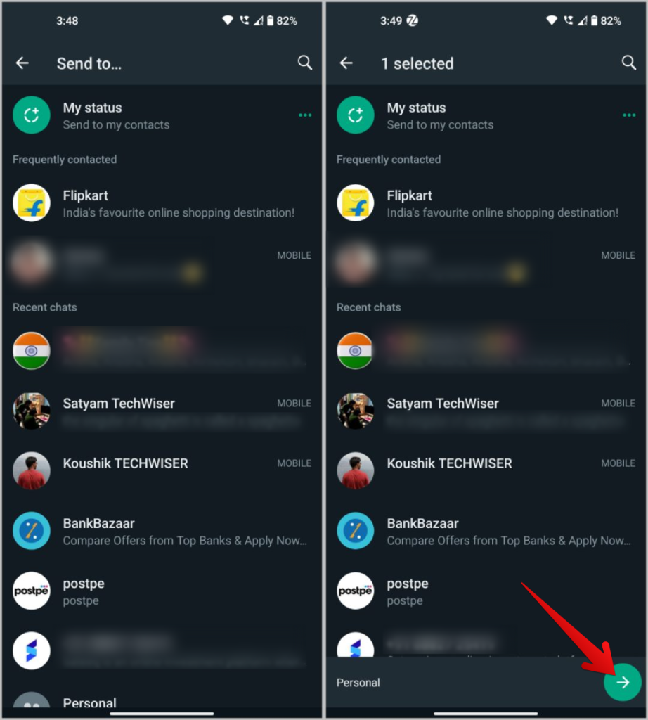 WhatsApp のチャット、グループ、ステータスで Instagram リールを共有する方法
