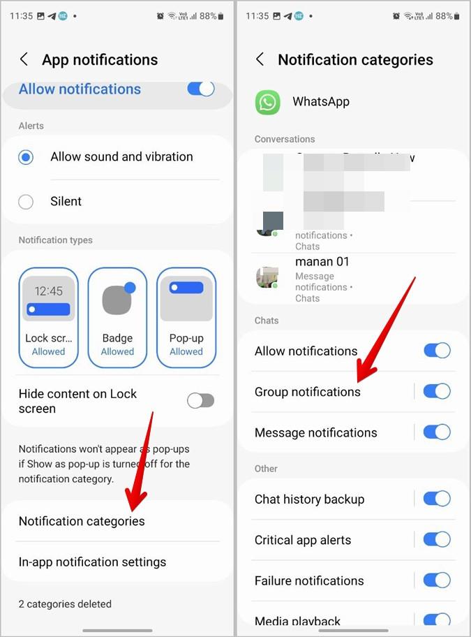 ロック画面とホーム画面で WhatsApp の通知を受け取る方法